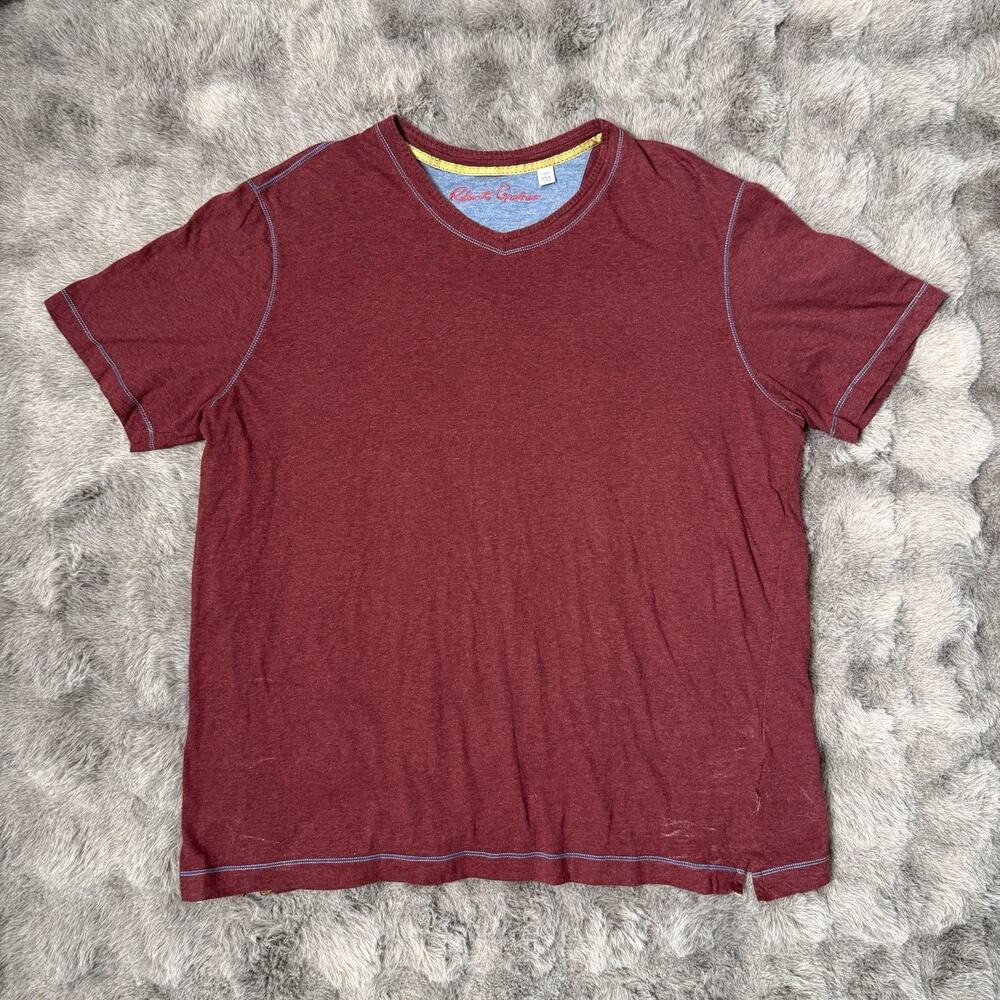 Robert Graham Classic Fit Red Crew Neck T Shirt Shirt Sleeve Size XXL